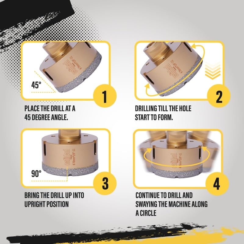 Miniatura 8 de Calidad Broca de núcleo de diamante - Sierra de agujero de diamante soldada al vacío - Perforación de núcleo de alta precisión - Broca multiusos