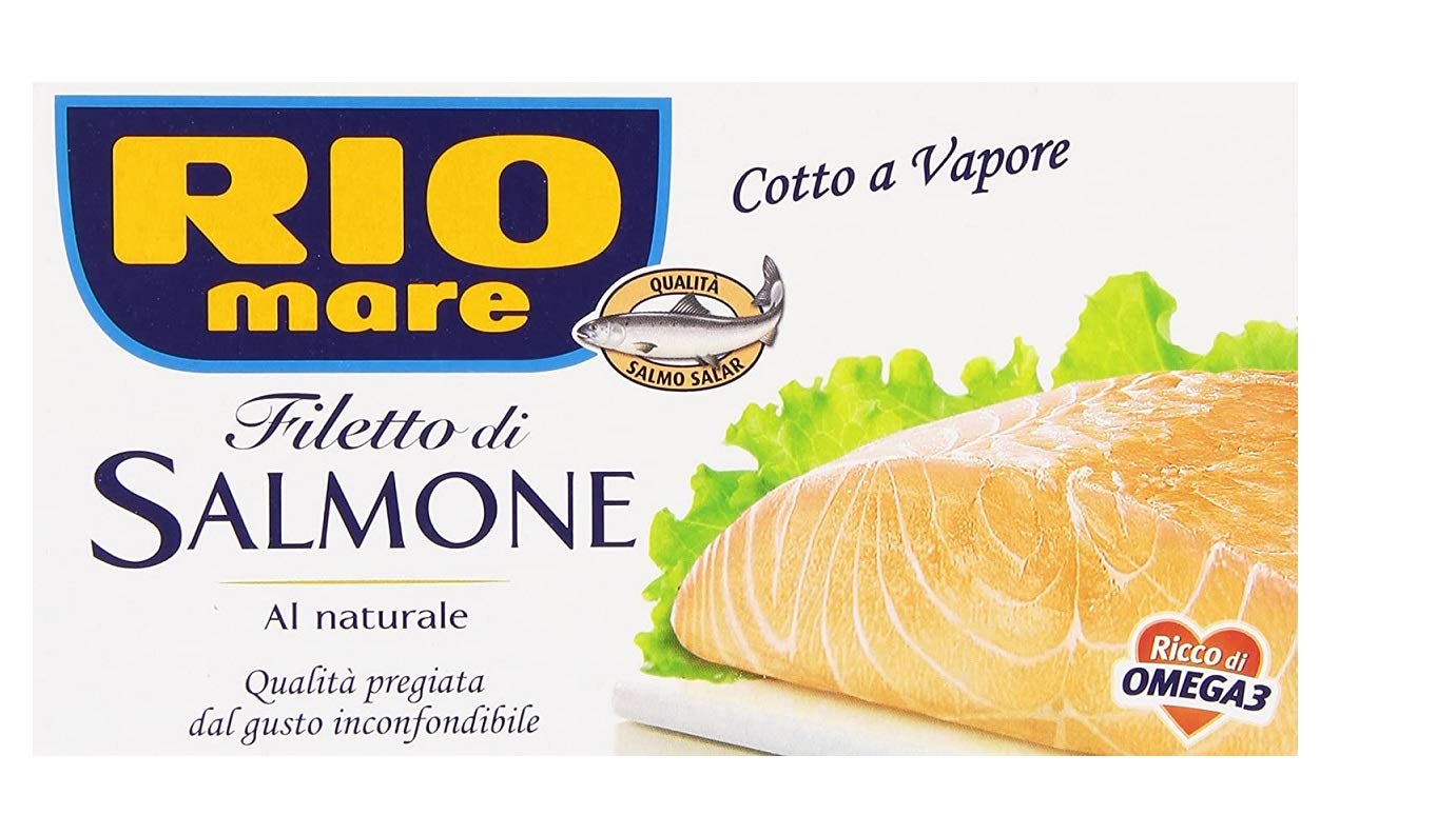 6x Rio Mare Filetto di Salmone cotto a vapore al naturale Gedämpftes Lachsfilet 150g reich an Omega 3