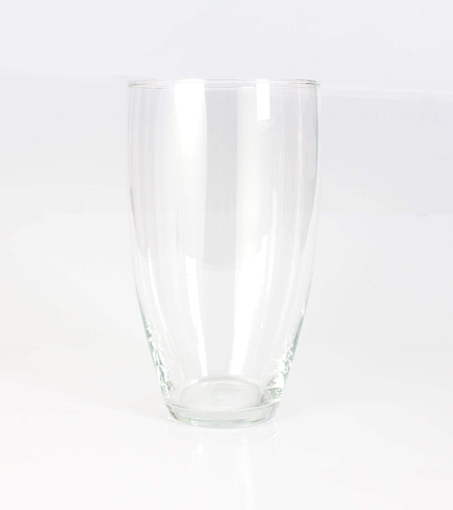 INNA-Glas Round glass vase HENRY, clear, 10"/25cm, Ø 5.5"/14cm - flower vase/decorative jar