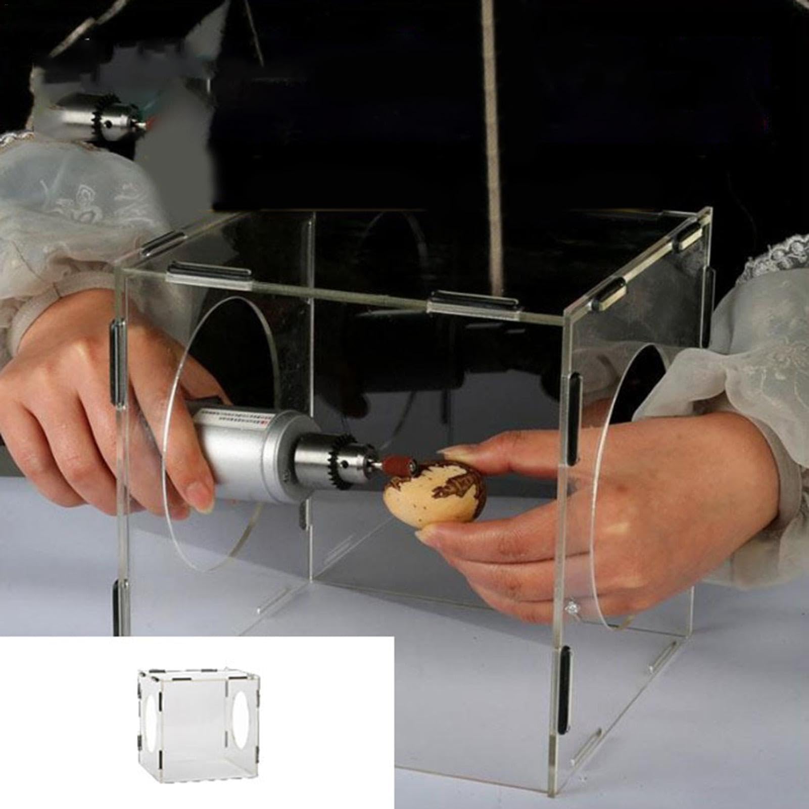 Caja de polvo pulidora – Caja de lijado a prueba de polvo | Mesa de molienda eléctrica, caja de polvo transparente cerrada para trabajos de molienda