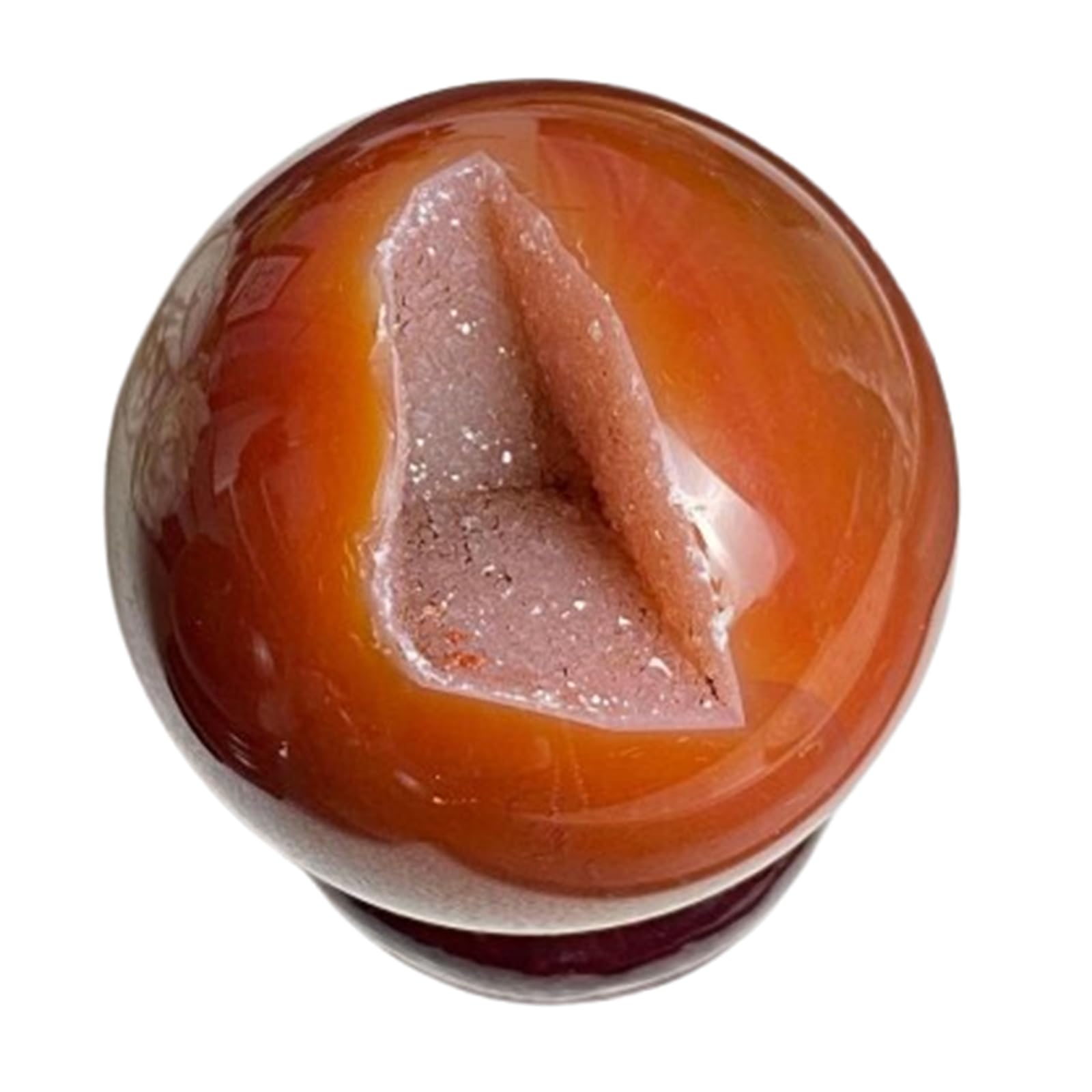 HUJWLBWF Red Agate Geode Carved Sculpture|Round Crystals Decorative Sphere|Crystal Sphere Minerals |Fengshui Home Decor,40~50mm