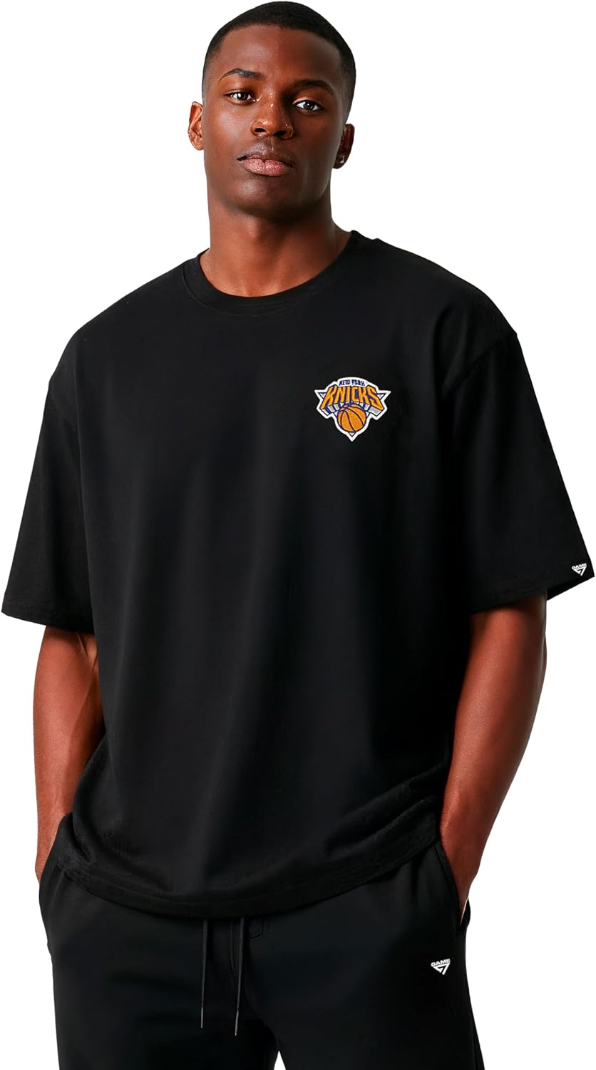 GAME 7 NBA Men's NBA Officially Licensed Graphic Short Sleeve Crew Neck Cotton T-Shirt