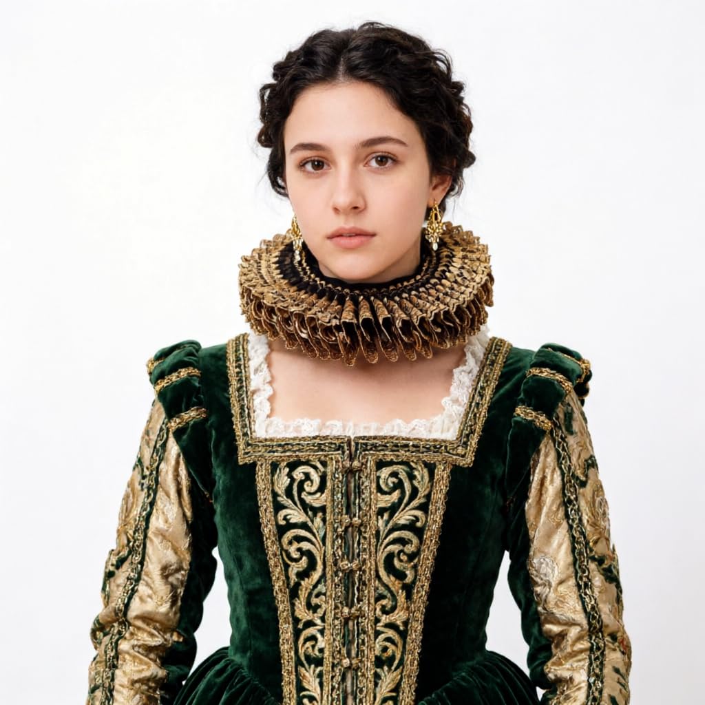BLESSUME Renaissance Elizabethan Neck Ruff Collar Ruffled Collar Cosplay Gift