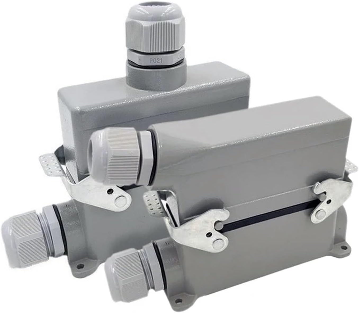 Heavy Duty Connectors HDC-HE-024-1/2/3/4 F/M 24pin Industrial Rectangular Aviation Connector Plug 16A 500V Screw Connection(Hdc-he-024-2)