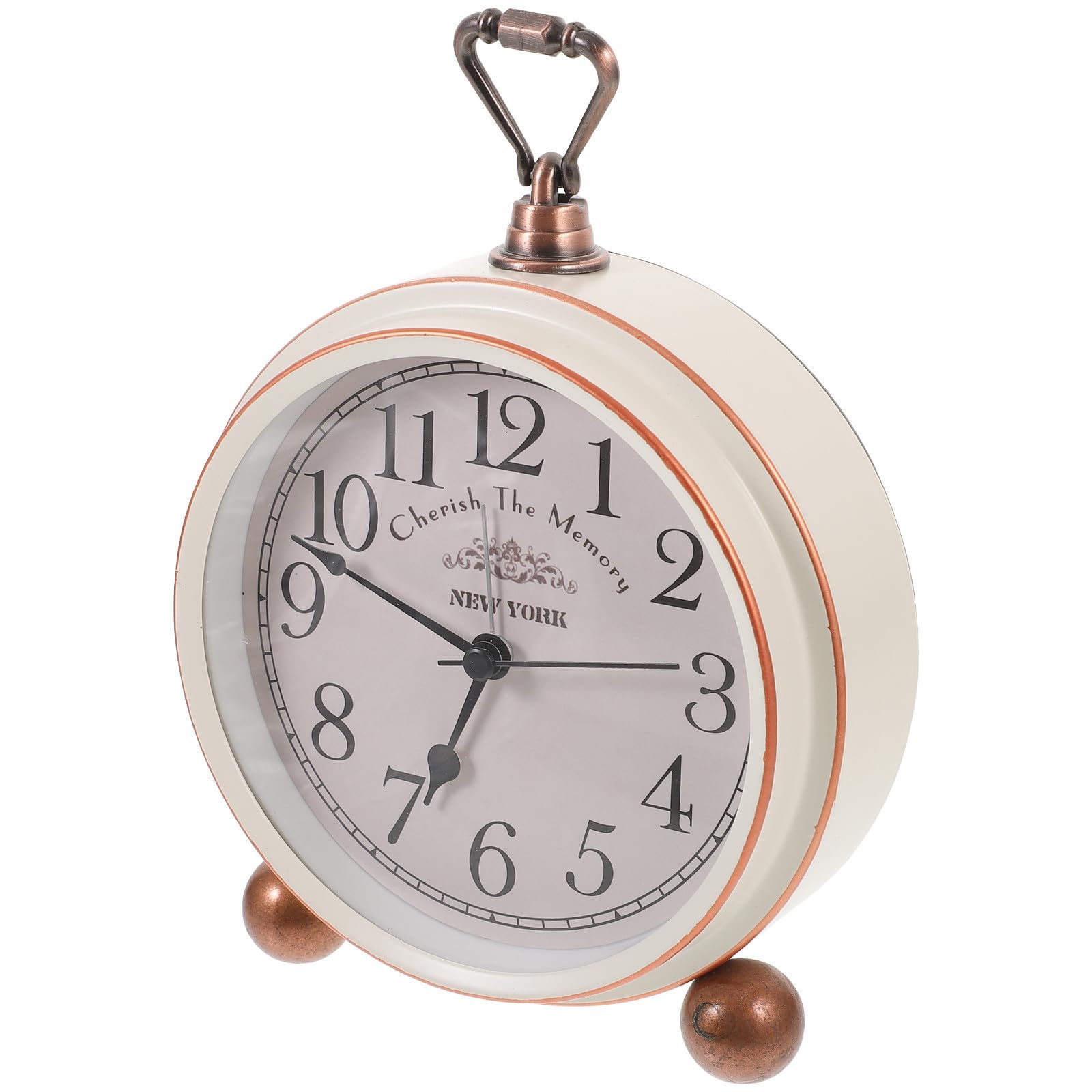 Mipcase Reloj Despertador Creativo y Silencioso de Mesa Retro de Metal Diseño Simple y Elegante para Dormitorio o Sala de Conferencias
