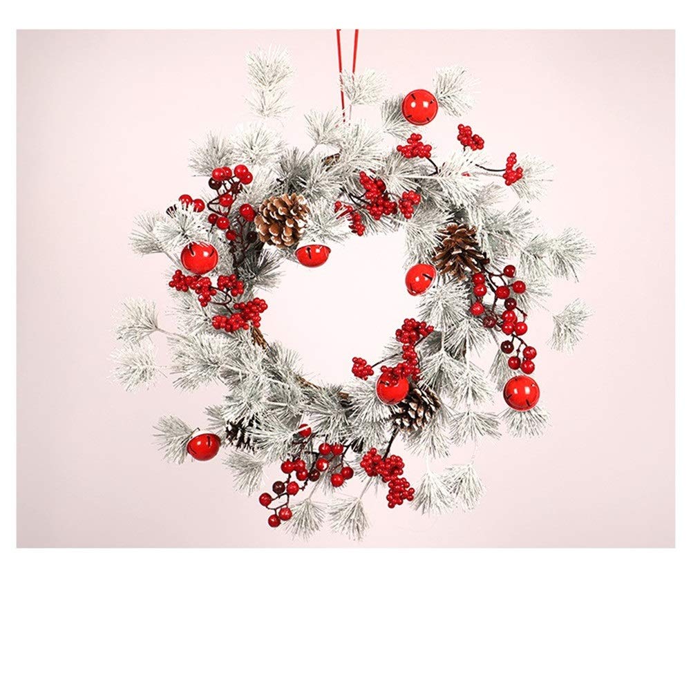 Guirlande De Noël Ruban Décorations Pleine Récolte De Cerises Feuilles Blanches Remise sur Le Mur Décor À La Maison 45cm
