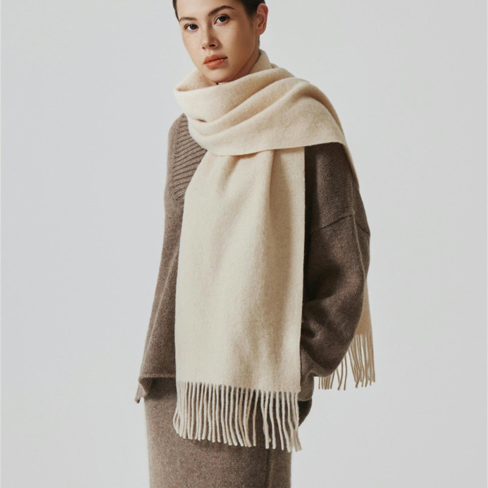 Schal Für Damen Herbst Und Winter Frauen Imitation Wolle Schal Modische Dicke Flauschige Warme Vielseitige Schal-blau 1-200 * 30cm