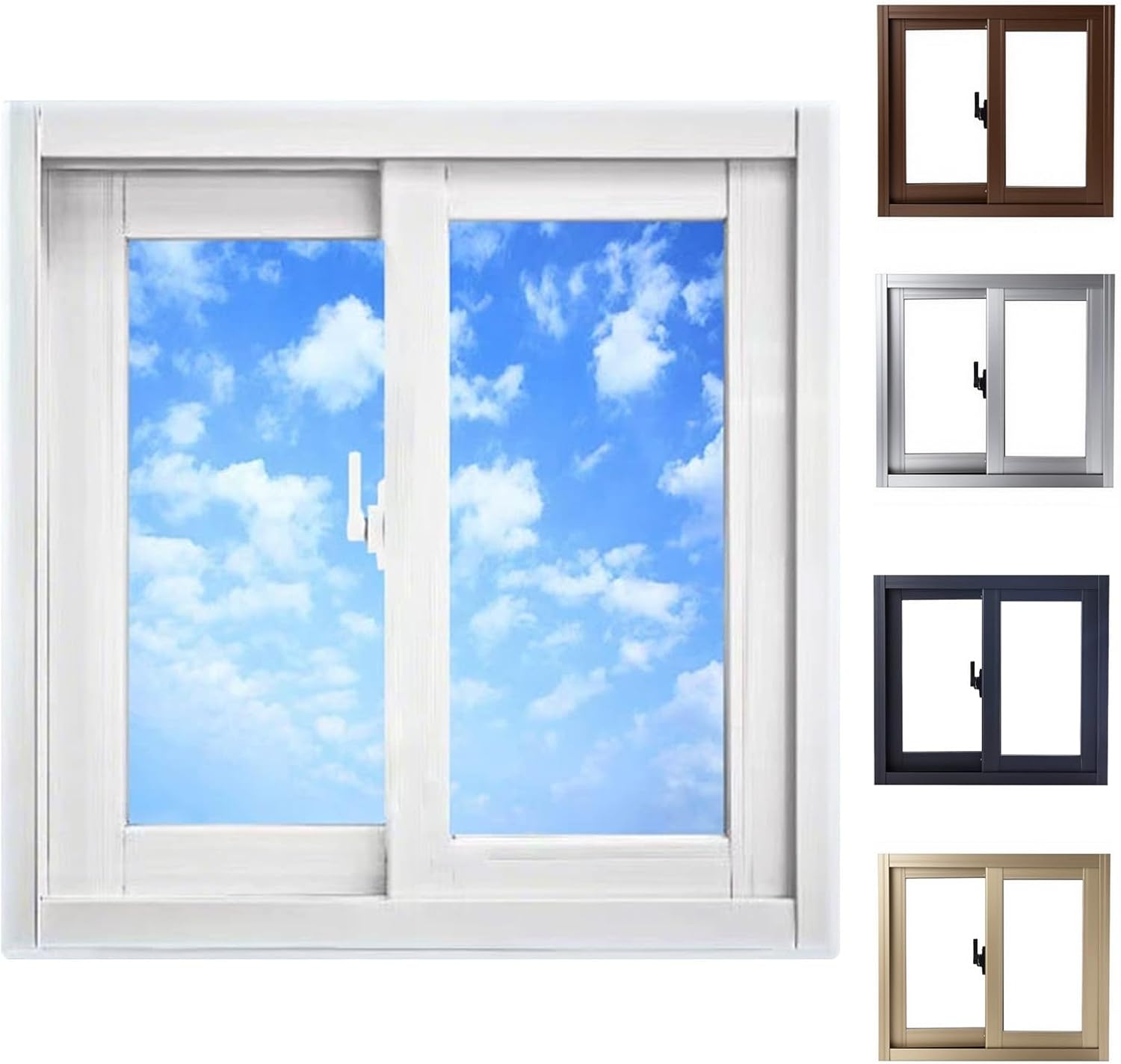 Champagne Flush Mount Sliding Window for Mobile Homes, 15-40in Width x 14-24in Height, Soundproof with Thicker Tempered Glass & Screen, Ideal for Basements (34x20in)