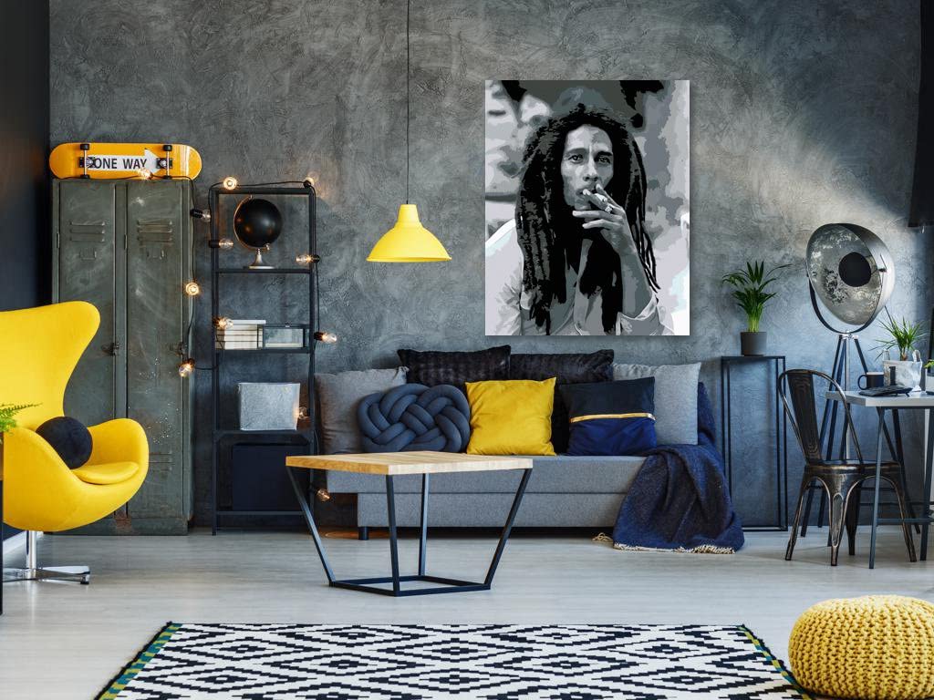 ZUTY 560161, Malen nach Zahlen-KIFFENDER BOB Marley 40x50 cm mit Keilrahmen (bereits gespannt)