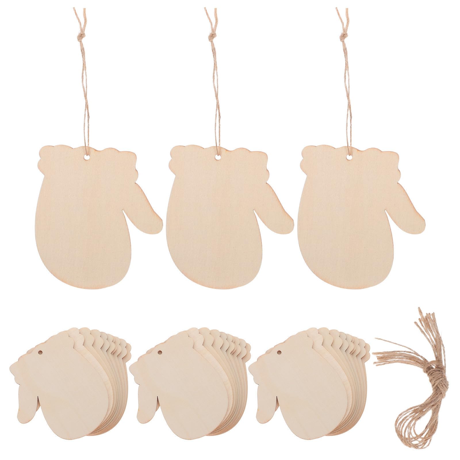 300 Set Decorazioni Natalizie in Legno a Forma di Guanti