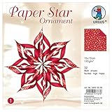 Ursus 34505500 - Paper Star Ornament 1, 4 Sterne, ca. 40 x 40 cm, rot