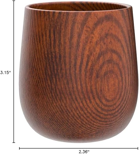 Miniatura 4 de JKLcom Tazas de té de madera de grado superior, taza de té de madera maciza natural, paquete de 4, tazas de té de madera, taza de café, taza de vino