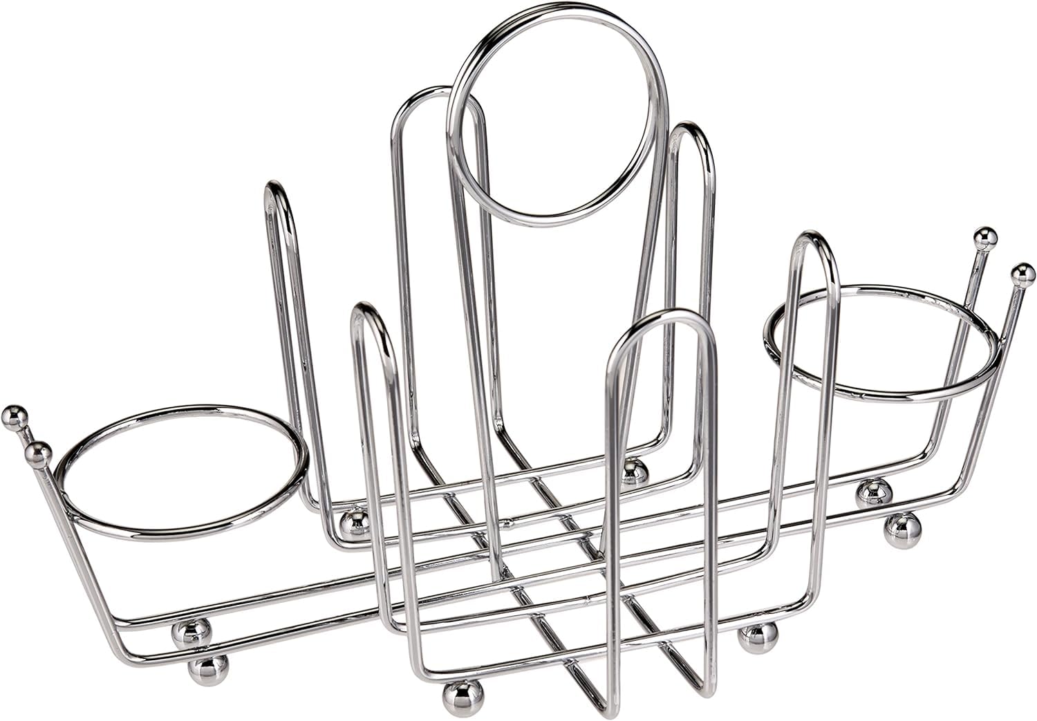 Soro Essentials- Chrome Plated Salt Pepper and Sugar Packet Wire Holder- Shaker and Sugar Rack Holder Table Caddy Tabletop Seasoning Spice Organizer for Home and Restaurant