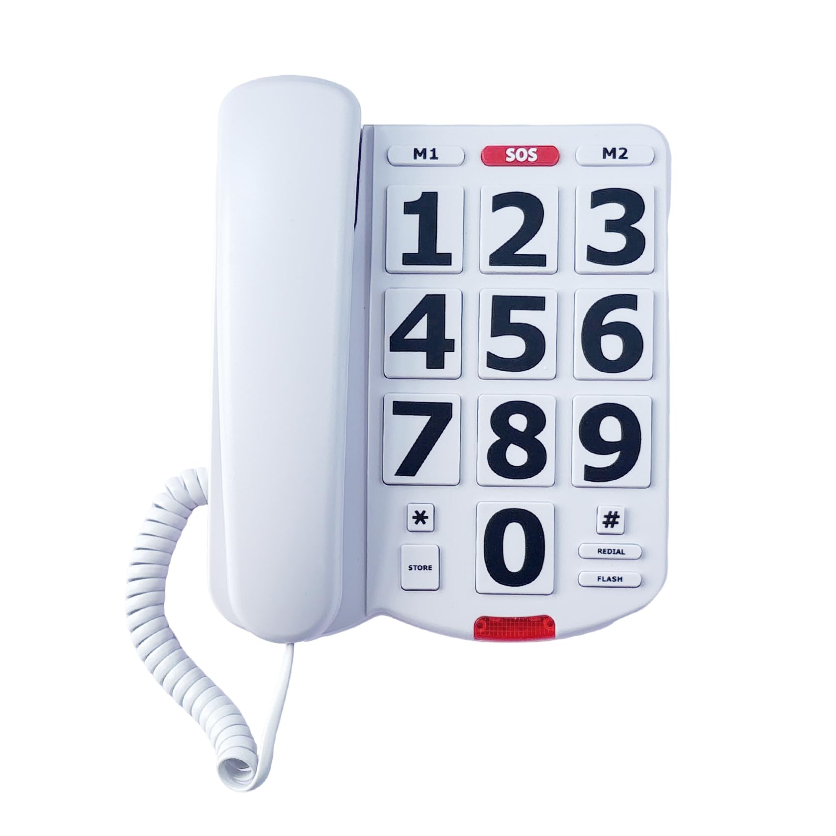 Benotek Corded Big Button Landline Phones for Seniors Home, Single Line Easy to Read Desk Telephone for Visually and Hearing Impaired Old People, Wired Extra Louder Ringer Home Phone