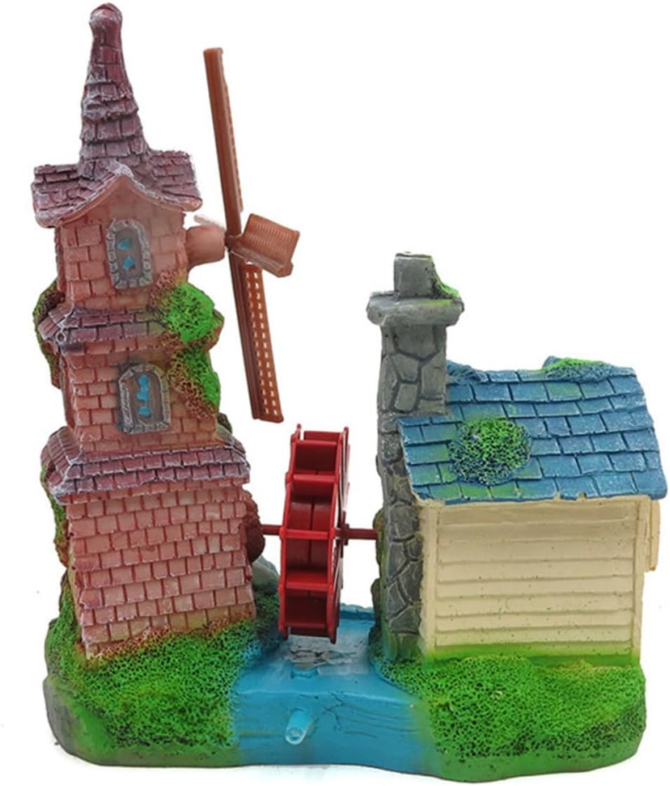 PAREKS 2pcs Home Accents Decor Home Decor Windmill Decor Fish Tank Decorations Aquarium Rock Aquarium Castle Windmill Craft Landscape Decoration Medium Sand Table Accessories decorate/2556