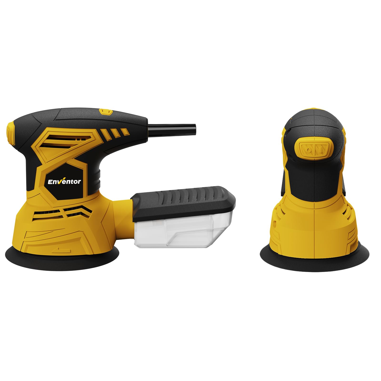 Enventor Random Orbital Sander, 300W 6000-13000RPM Electric Orbital Sander, 6 Variable Speeds, 125MM 20PCS Sandpapers