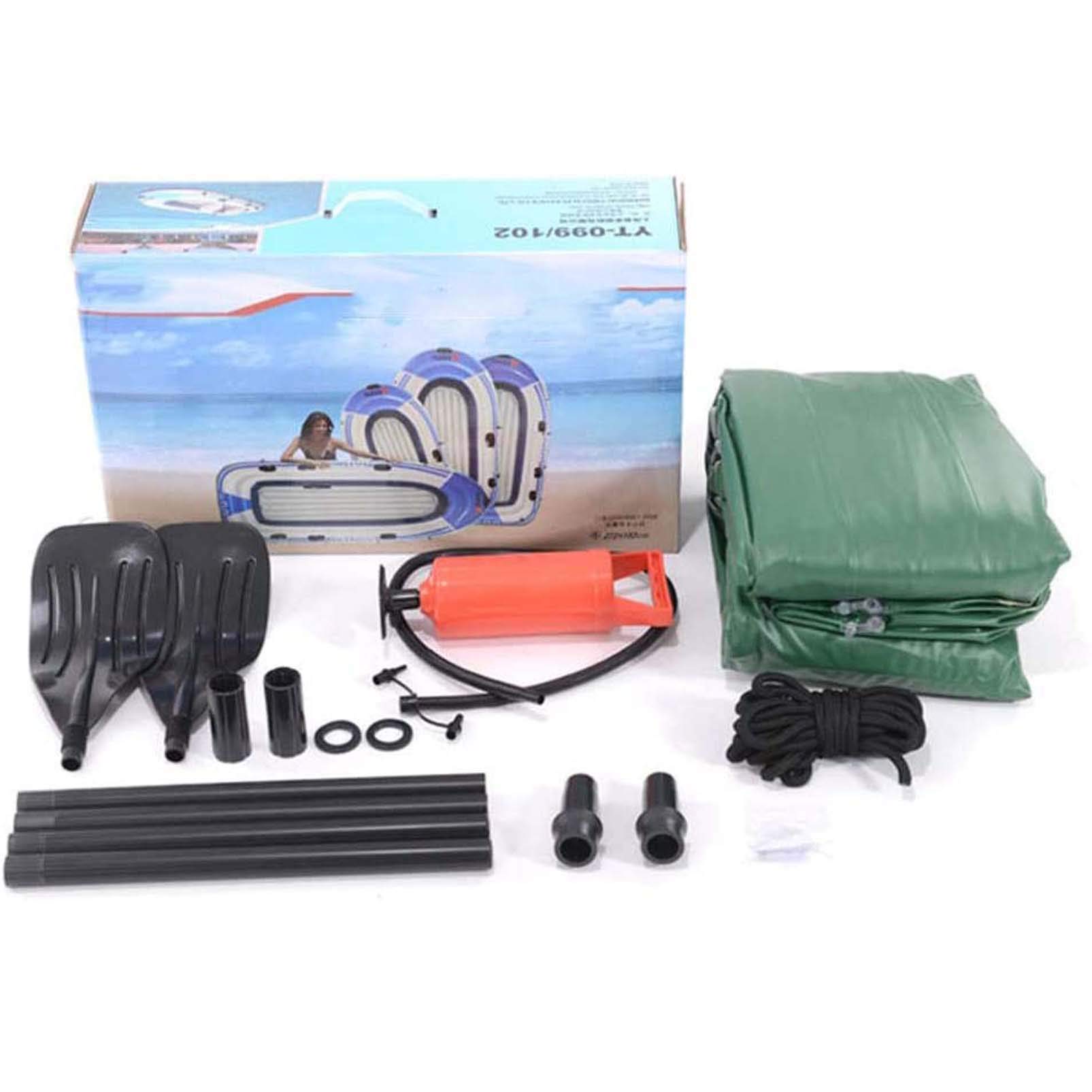 Schlauchboot für 4 Personen, Gummifischerboot Ruderboot mit Pumpe, Ruder, Reparaturwerkzeughalterung bis 320 kg Geeignet für angeln, Wassersport, Urlaub und Freizeit