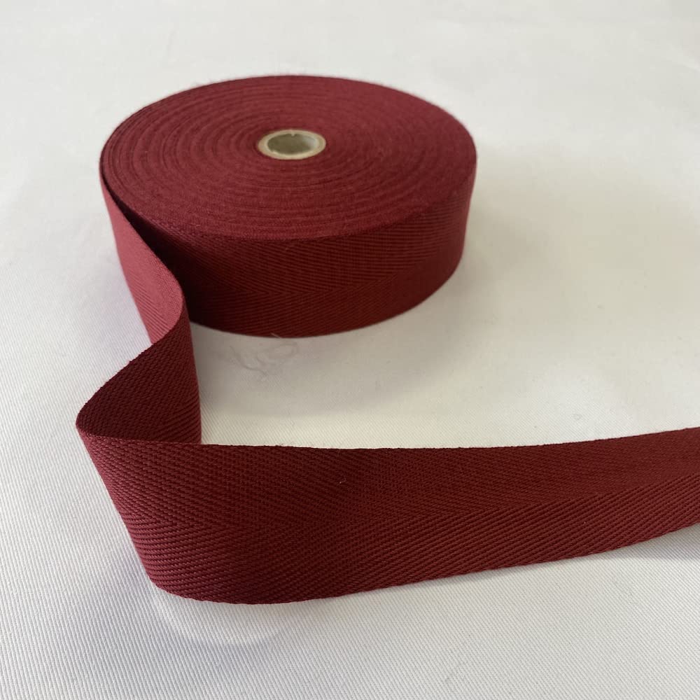 38mm Acrylic Herringbone Webbing Tape (Per Metre) (Wine)