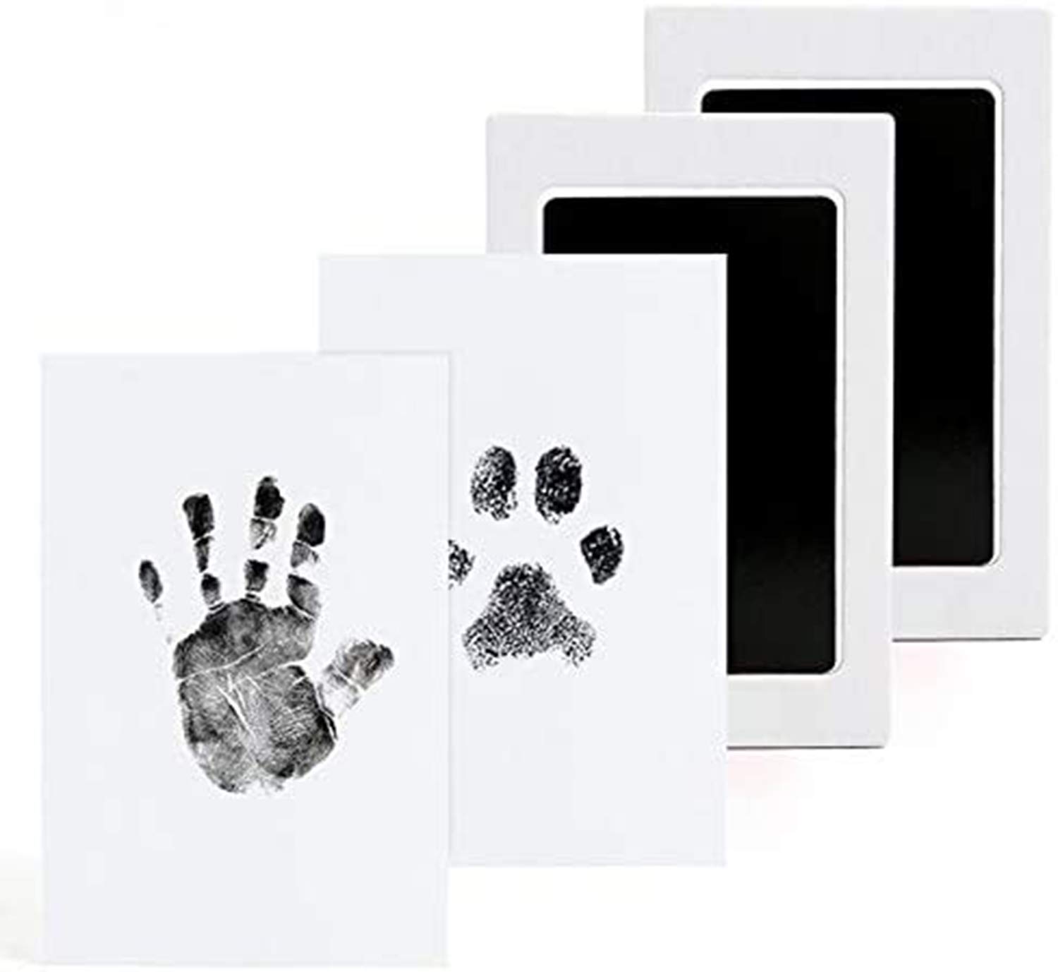 DELFINO Baby Footprint Kit, Baby Handprint Ink Pads, Pet Paw Print Ink Kits, 2 Packs Safe Print Kits for Babies and Pets Perfect to Keep Baby's Memory Cute Gifts to Baby Suitable for Newborns