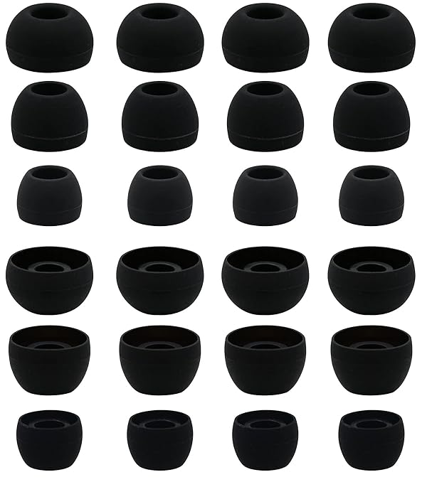 BLLQ 12 Pairs Silicone Replacement Earbud Ear Buds Tips Compatible with Skullcandy Sesh Evo and Other 3.8mm to 5.5mm Nozzle Earbuds Earphones, S/M/L Black by BLLQ - Used condition - US$5.09