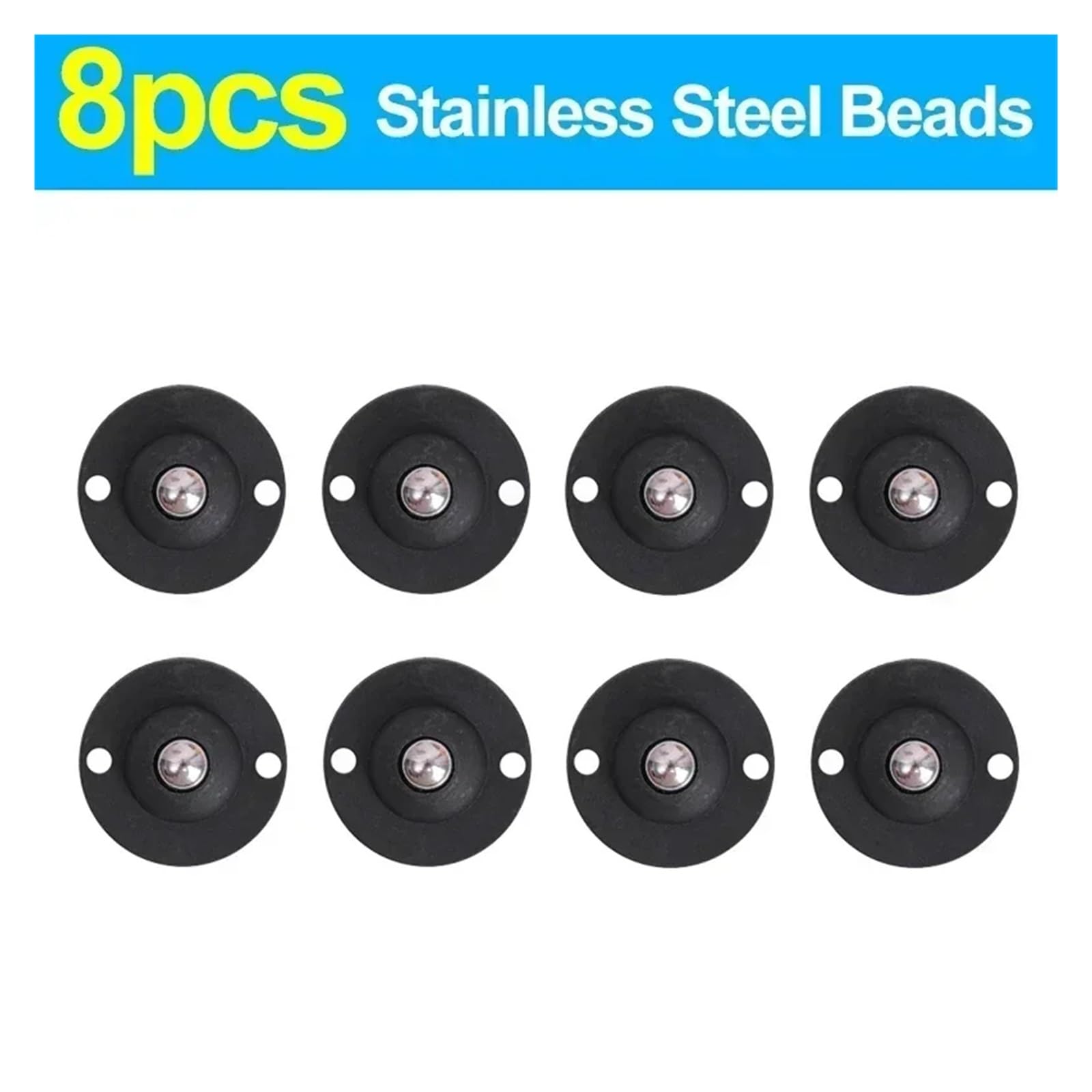 4 szt. Samoprzylepnych kółek samoprzylepnych 360 stopni dla | Stal nierdzewna ABS Płynna mobilność Cichy obrót Bez wiercenia(8pcs Black Round)