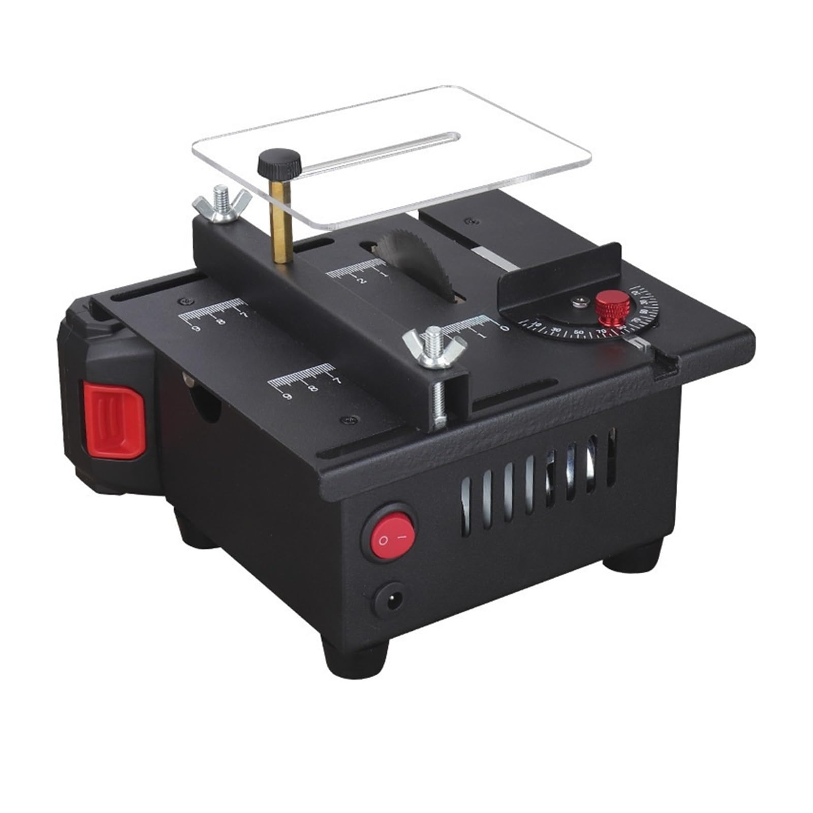 Dom Mikrobiblioteka Mini Piła Stołowa DIY Mała Obróbka Drewna Plastikowa Piła Łańcuchowa Precyzyjna Piła Modelarska Cięcie Precyzyjne CięCie(2 Standard Model+4 saw blades)