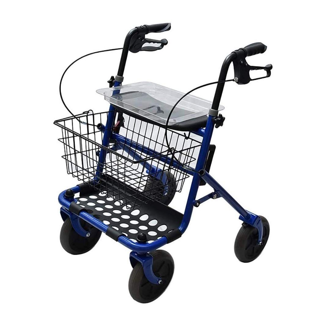 Chodziki dla seniorów, chodzik rollator, dla osób niepełnosprawnych, z koszem do przechowywania i platformą, kółka