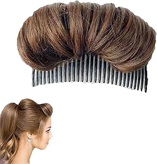Almohadilla de pelo invisible y esponjosa, color marrón claro, clip de moño, clip de pelo falso, horquilla para el pelo de princesa, horquilla para niñas y mujeres, accesorios para el cabello fino
