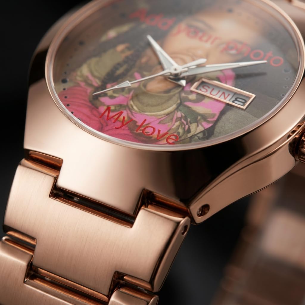 Personalized Watch Custom Watches with Photo Picture Watch for Men, Personalized Fathers Family Women Mens Couples Gift for Husband Or Dad 001