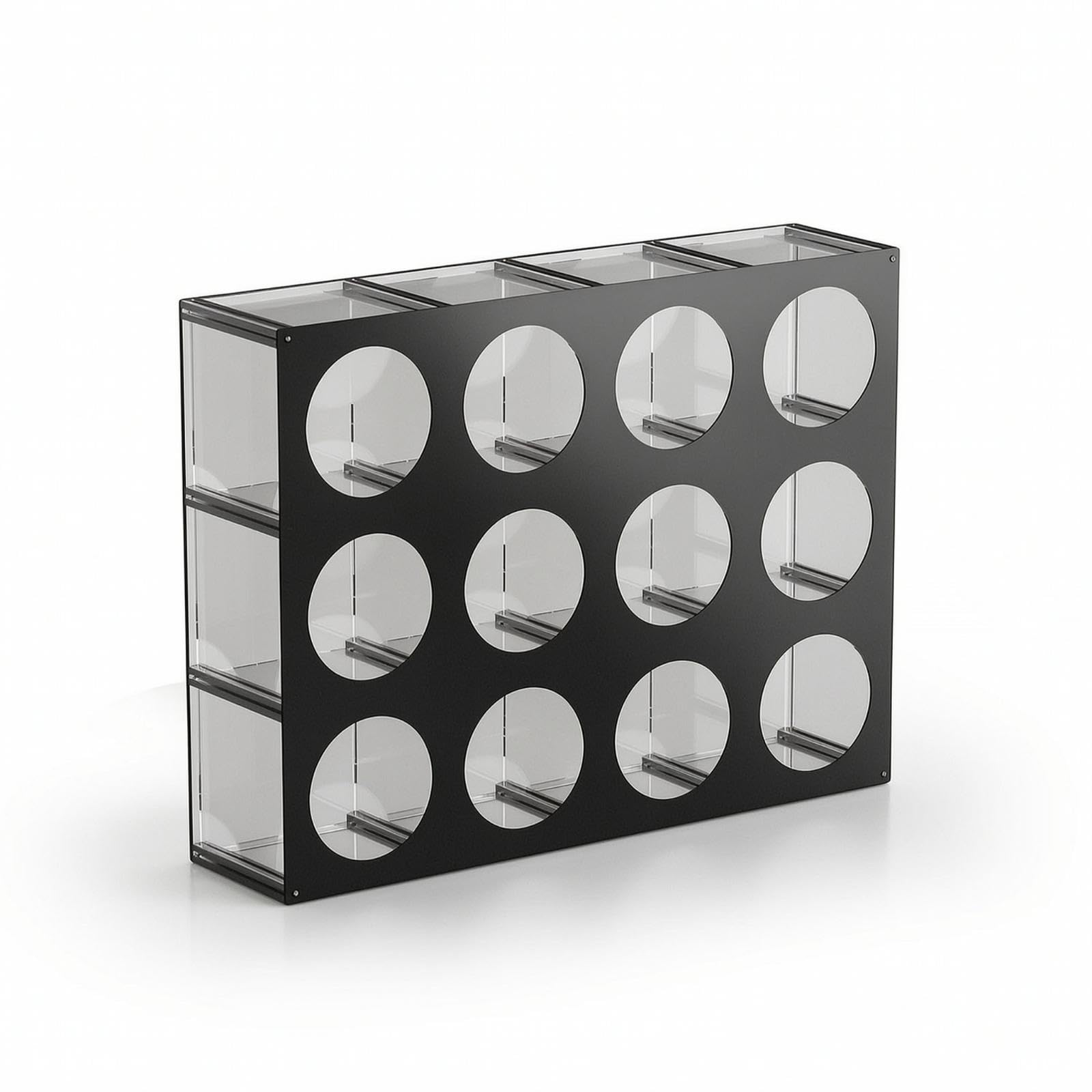 Figurine Display Box Desktop Acrylic Display Case with Compartments Transparent Cabinet for Collectors, Desk, Shelf, Office Black 12-Grid-image-45