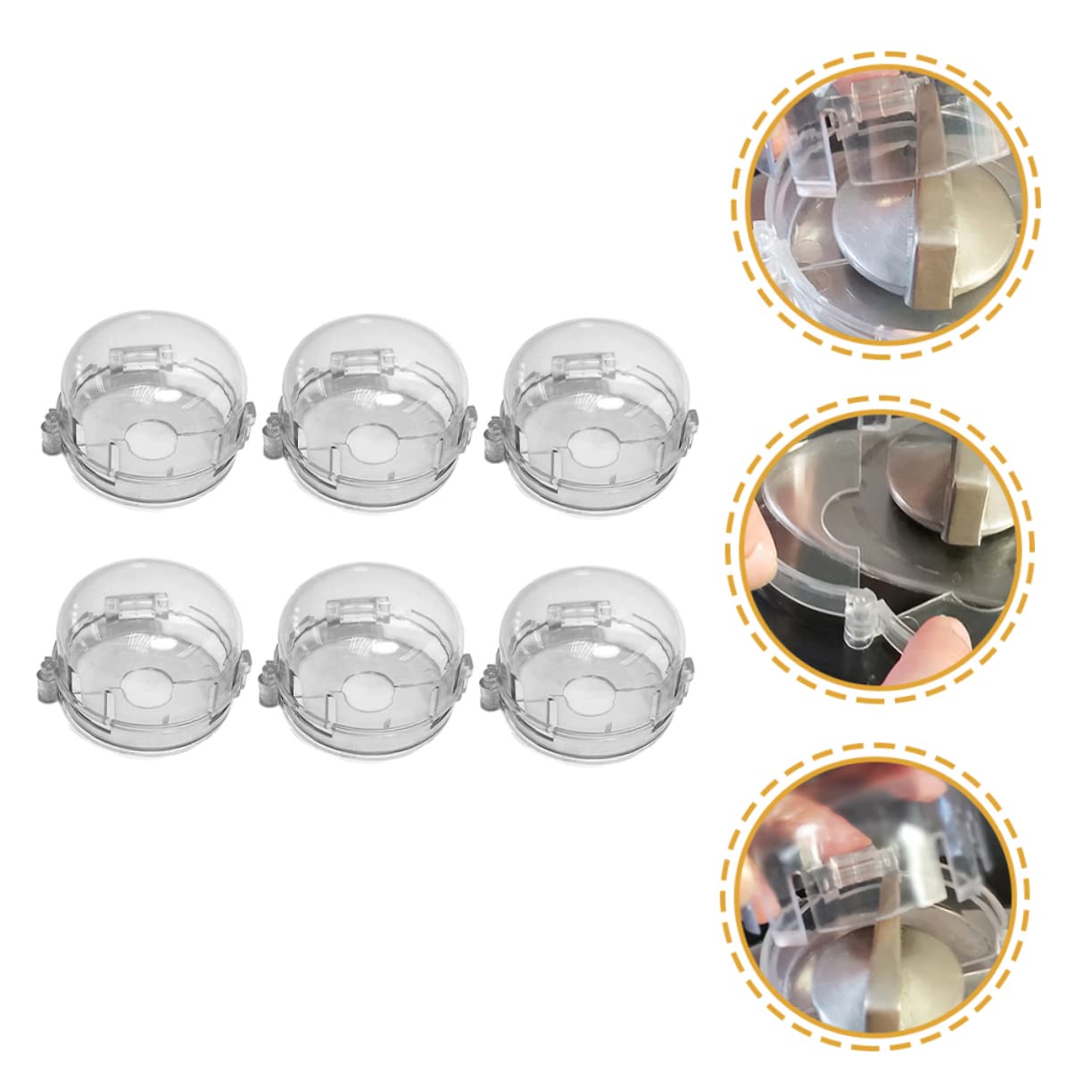 VICASKY 6pcs Boy Girl Safety Gas Stove Knob Covers Protective Covers for Boy Girl Prevents Accidental Gas Activation Visual Access Easy for Adults to Use