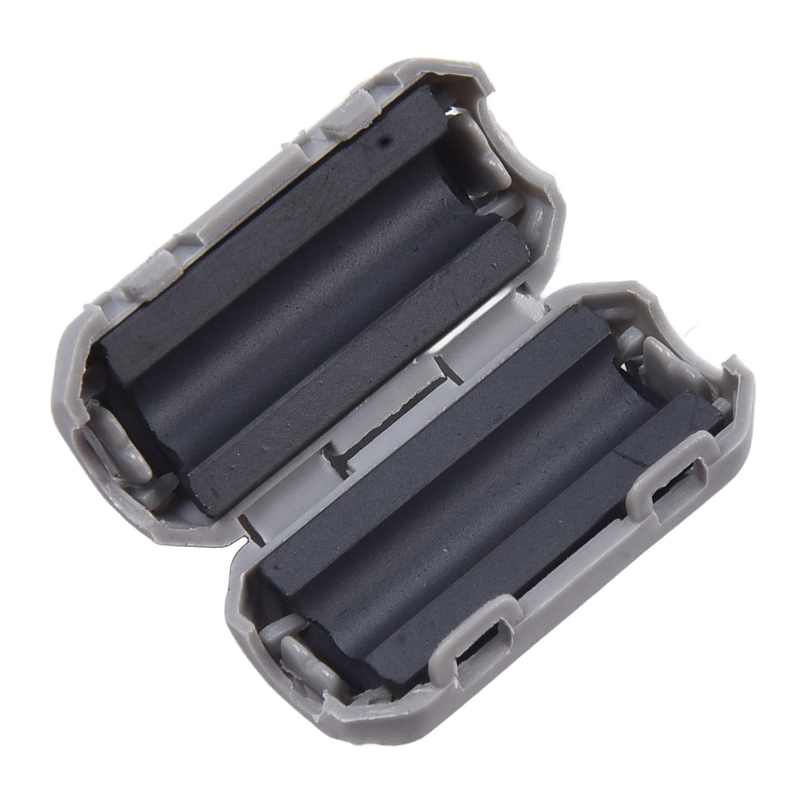 Anillo de filtro supresor de ruido de núcleo de ferrita, clip de cable de 5 mm para reducción de RFI, gris, paquete de 2