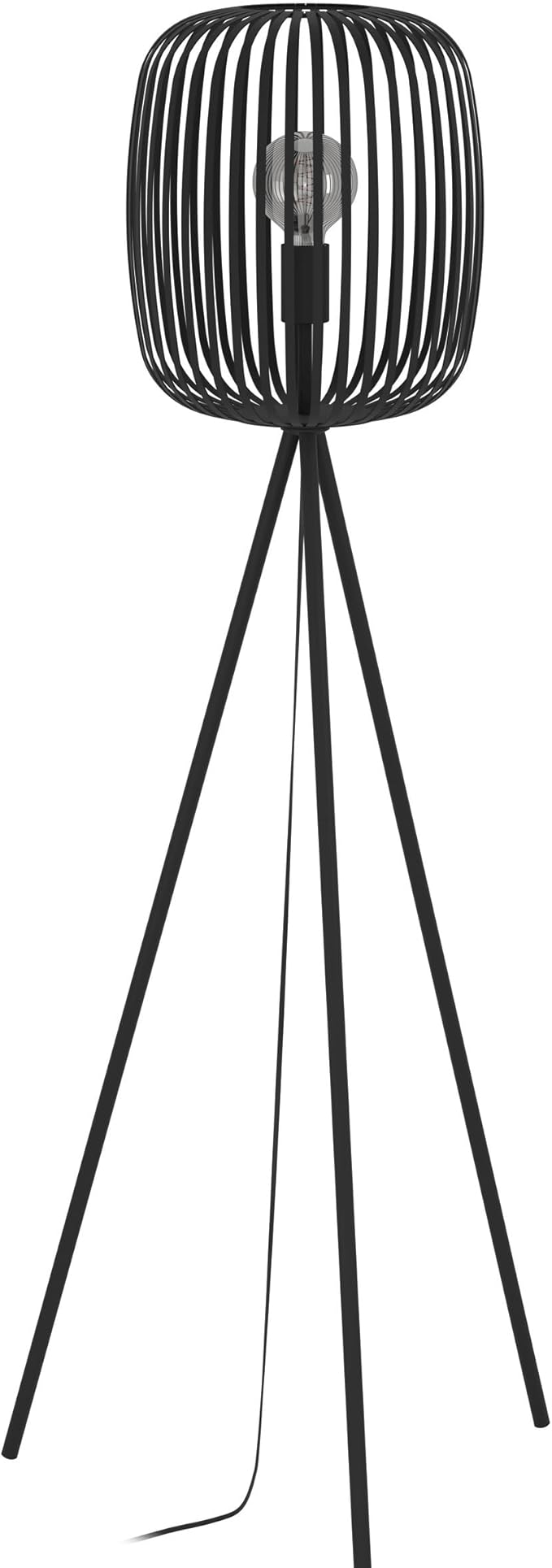 EGLO EGLO Tripod floor lamp Romanizza, living room floor lamp made of metal in black, tripod floor lamp, living room lamp with E27 socket