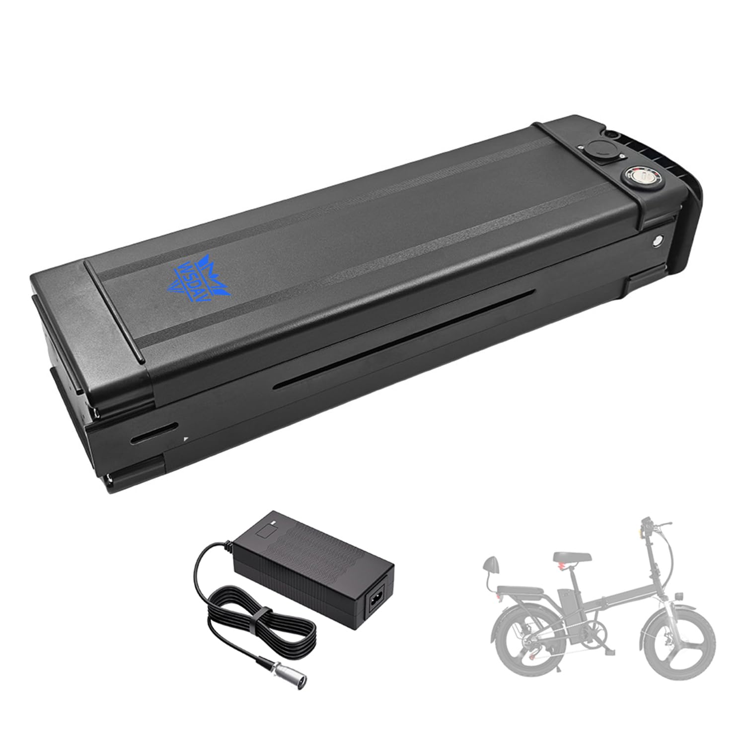 WSDAV Folding Bicycle Battery 48 Volt Folding Electric Bike Battery 48V 8AH 10AH 12AH 15AH 18AH 20AH 25AH Lithium Batteries with Charger