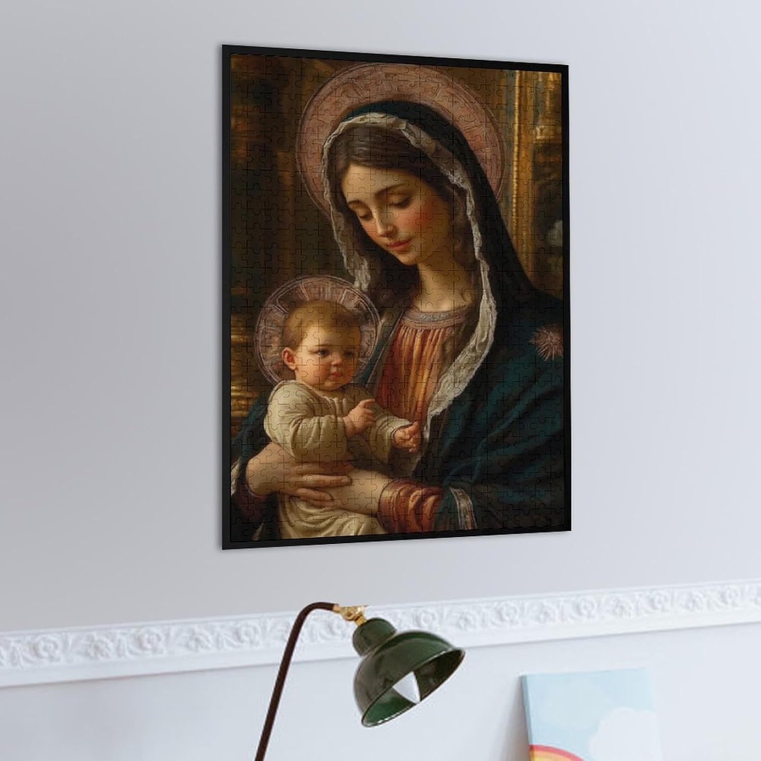 Virgin Mary Holding Baby Jesus Jigsaw Puzzles for Adults 1000 Pieces Challenging Shaped Puzzle for Game Night Family Friends Puzzle
