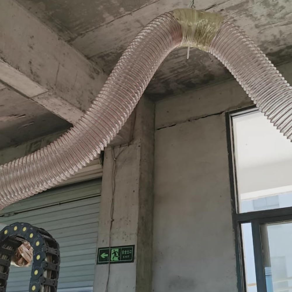 Tubo flessibile in poliuretano per raccolta della polvere per aspirapolvere, tubo di raccolta fumi resistente per la lavorazione del legno, adatto per sega da tavolo e pialla