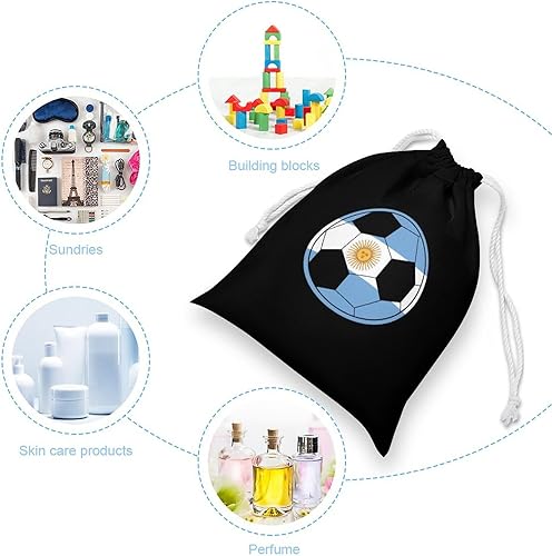 Miniatura 5 de Argentine Flag Football Drawstring Storage Pouch Bags Dust-Proof Gift Durable Bag for Home Travel