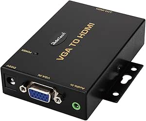 JideTech Convertidor VGA a HDMI 1080P con puerto de audio de 0.138 in para PC portátil pantalla computadora Mac proyector
