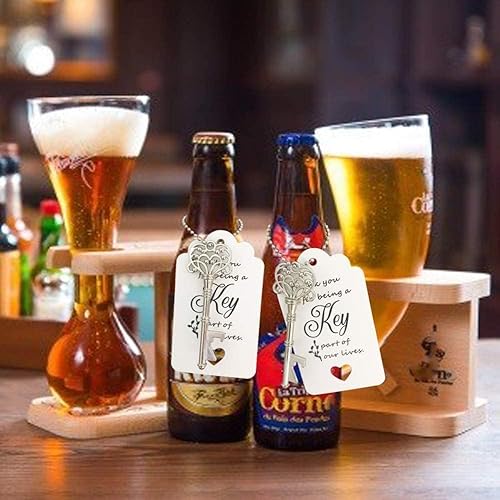 Miniatura 4 de WODEGIFT 20 piezas de recuerdos de boda, abridor de botellas, regalos rústicos de boda, recuerdos de fiesta de despedida de soltera, con etiqueta de