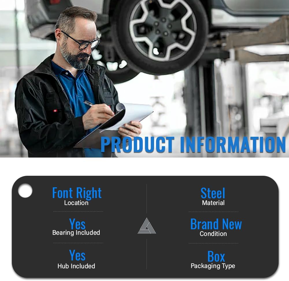 HARUMA 698-384 Front Right Passenger Side Steering Knuckle & Wheel Hub Bearing for Toyota Matrix 2003 2004 2005 2006 2007 2008, LK064