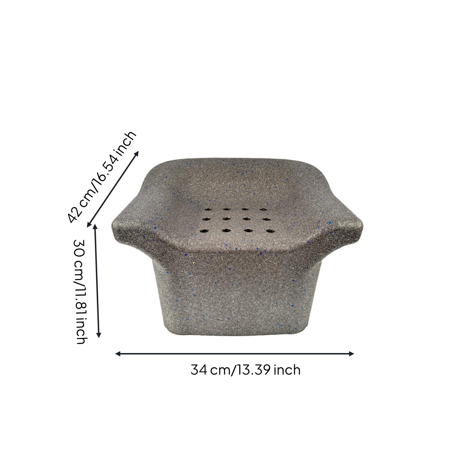 Sgabello con Seduta Traforata Leggero Sgabello da Doccia Impermeabile Sedile da Doccia con Fori per Disabili, Grigio-blu