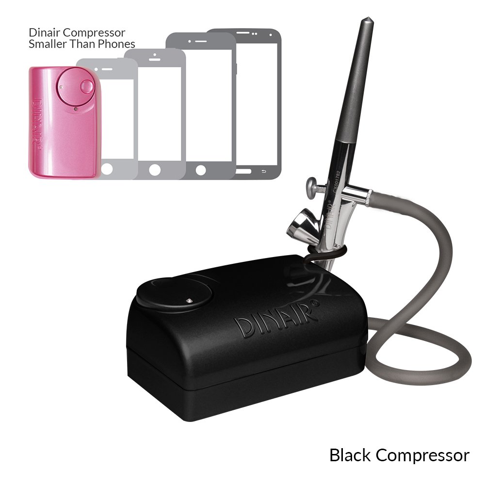 Dinair Airbrush Pro Makeup Kit | Make-up Set | Multi-Purpose for Foundation, Blush, Shimmer, Concealer, Eyeliner | Plus Shadow/Brow Stencils … (10 Piece Kit, Medium)