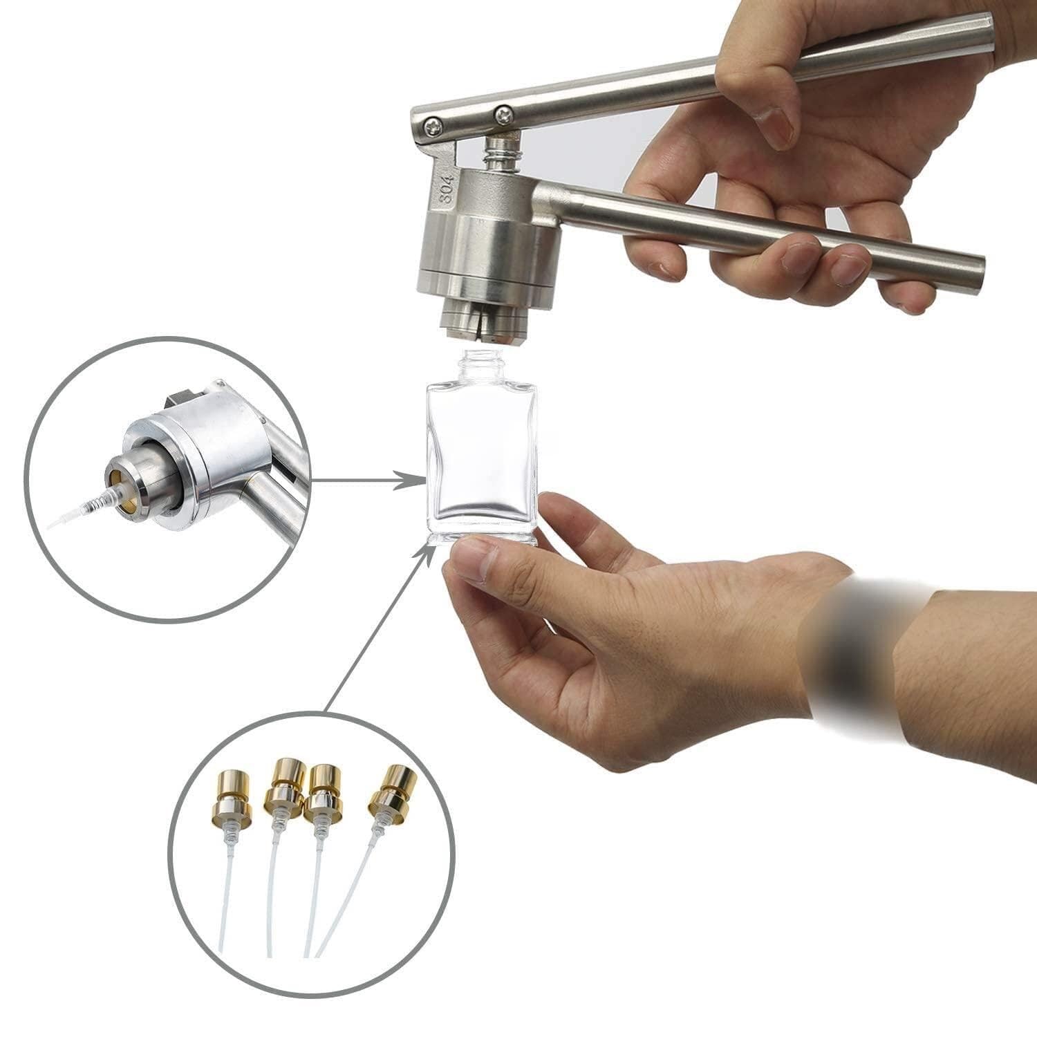 Pince à sertir manuelle pour bouteilles de parfum, Machine à sceller manuelle en acier inoxydable pour 13/15/20mm avec poignée ergonomique(13mm)