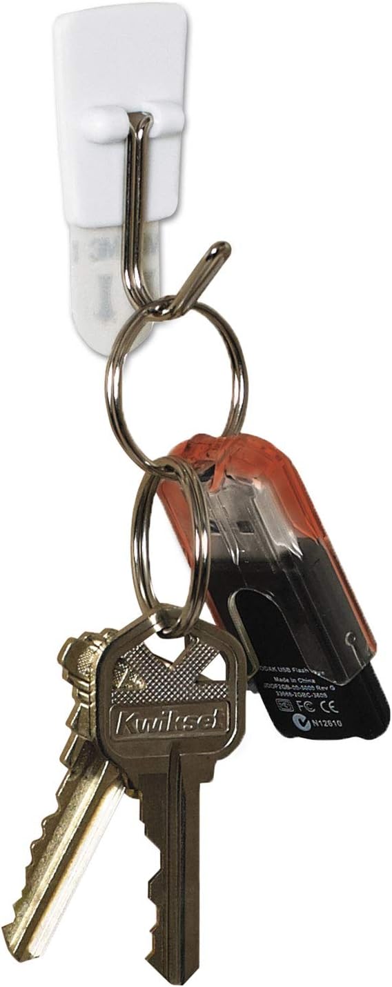 Command General Purpose Wire Hooks Multi-Pack, Small, Metal, White, 0.5 lb Capacity, 9 Hooks and 12 Strips/Pack