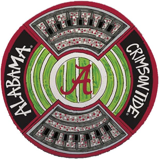 Magnolia Lane Alabama Crimson Tide Round Stadium Platter - Official NCAA 13.5 Inch Melamine Serving Tray, Durable Team Spirit Kitchen Accessory for Fans, Tailgates & Game Day