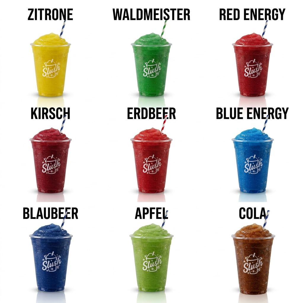 Sciroppo Granita Arcobaleno AZO FREE | assaggiare la mela | Concentrato per Granita Macchina per Gelato Macchina per Granitore Bevande 1:5