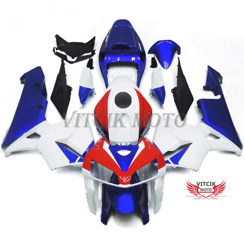 VITCIK (Fairing Kits Fit for CBR600RR F5 2005 2006 CBR600 RR F5 05 06) Plastic ABS Injection Mold Complete Motorcycle Body Aftermarket Bodywork Frame(White & Red) A109