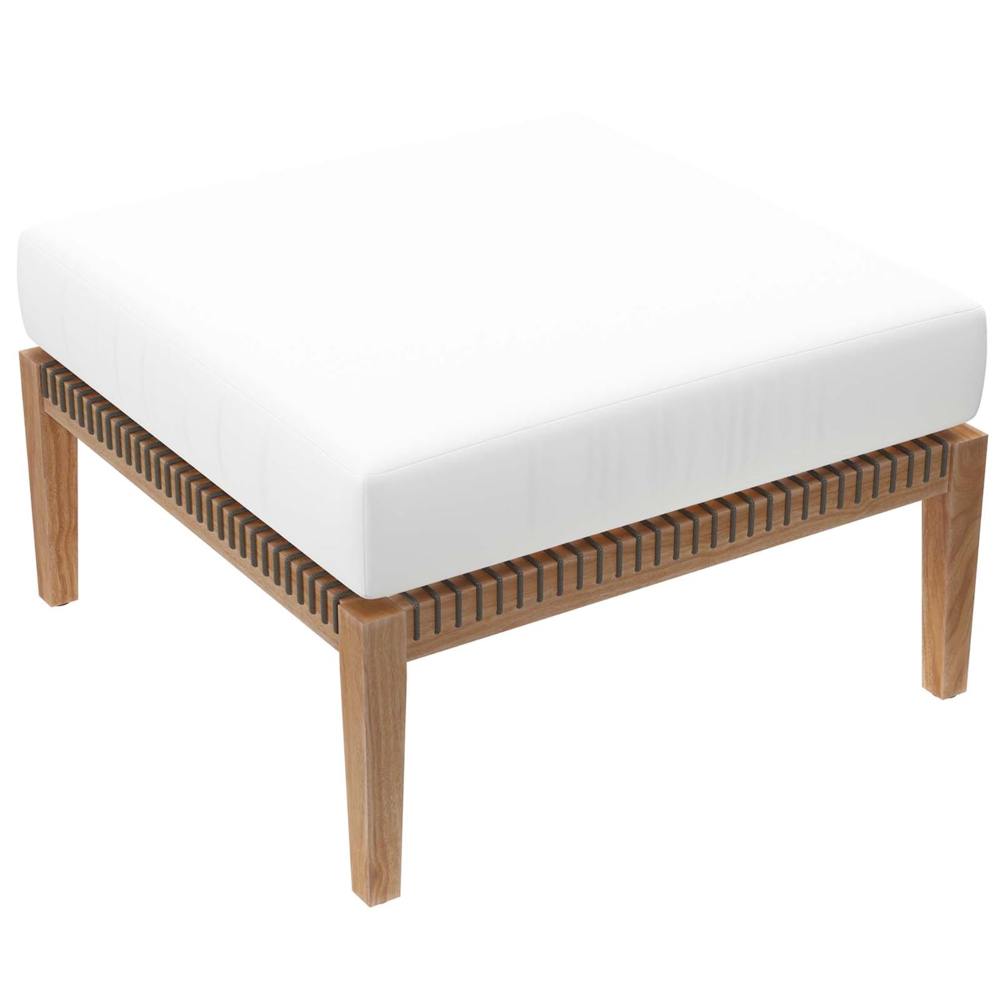 Ergode Clearwater Outdoor Patio Teak Wood Ottoman