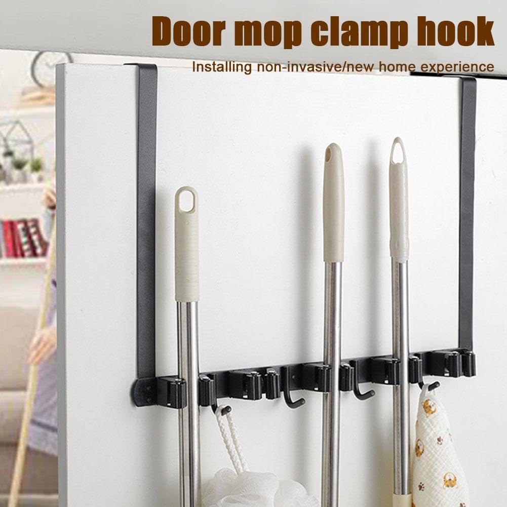 Rastrelliera Per Scope E Moci In Acciaio Inox 304: Montaggio A Parete Con 6 Ganci, 5 Scomparti, Carico Max 13.6 Kg, Argento