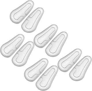 5 Pairs 14mm x 7mm Frosted Contoured Silicone Anti Slip Nose Pads Push In Mount Replacement Part - Reading Eyeglass Optical Insert Frame Eyeglasses Non-Slip Specs Spectacles Repair